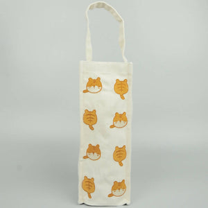 Tiger Doodle on Natural Canvas Water Bottle Bag - image