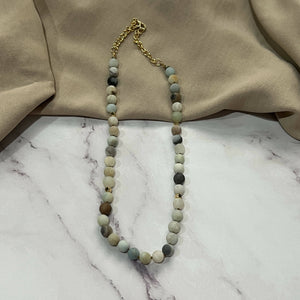 Handknotted Dull Amazonite Necklace 8mm - image