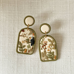 Forest Inspired Polymer Clay Earrings - image