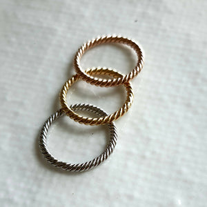 Handmade Solid Gold Tricolor Rings - image