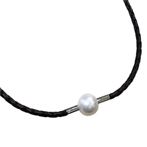 Leather pearl Necklace2 - image