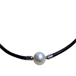 Leatherl pearl Necklace 1 - image