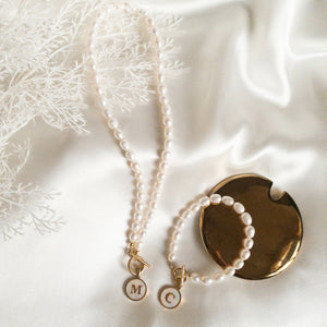 NICOLE Freshwater Pearl Initial Necklace - image