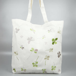 Clover Leaves on Natural Canvas Shopping Tote - image