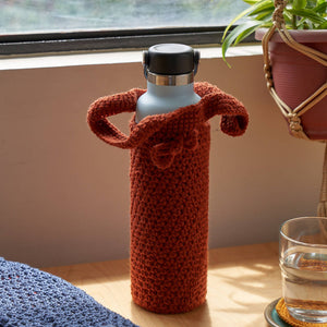 Crocheted Bottle Holder with Short Strap - image