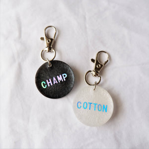 Customized Resin Pet Tag in Black & White - image