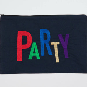 Party on Navy Canvas Clutch - image