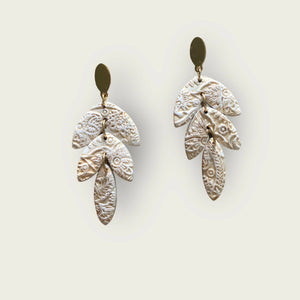 Maxene Clay Earrings in White and Gold - image