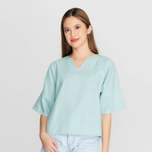 Rounded V-neck Top - image