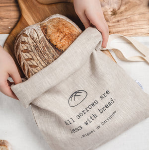 100% Linen Bread Bag - image