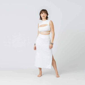 Odyssey Maxi Skirt in White Bamboo - image