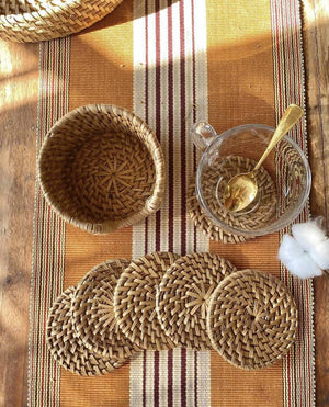 Rattan Coaster Set - image