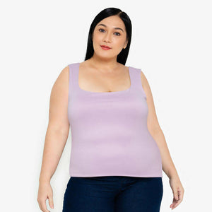 Plus Size Isabelle Square Neck Tank Top - Taro - image