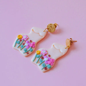 Self Love Inspired Polymer Clay Statement Earrings - image