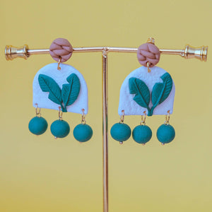 Gigantic Jungle Polymer Clay Statement Earrings - image