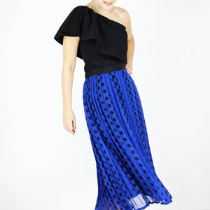 MIMI PLEATED POLKA SKIRT - image