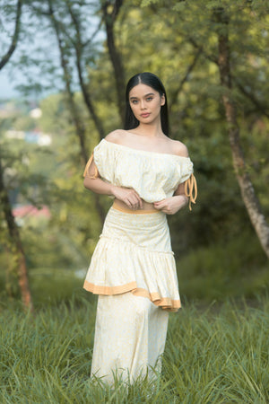 LAVINIA Top & Skirt Set Yellow Floral - image
