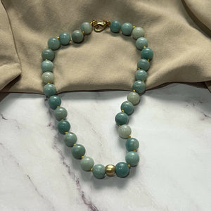 Handknotted 12mm Amazonite Necklace - image