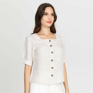 Square Neck Button Top - image