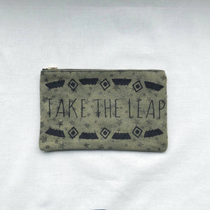 Take the Leap on Stars Canvas Small Zip Up Pouch - image