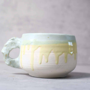 Stoneware Light Blue Yellow Tactile Mug - image