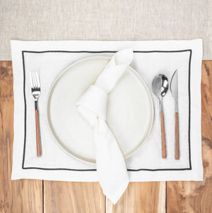 100% Linen Embroidered Placemats (Set of 2) - image