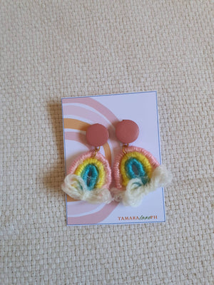 Rainbow Abaca Earrings - image