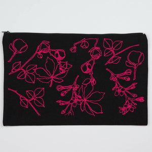 Roses in Black Canvas Clutch - image