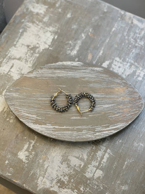 Hoop Earrings with Beads - image