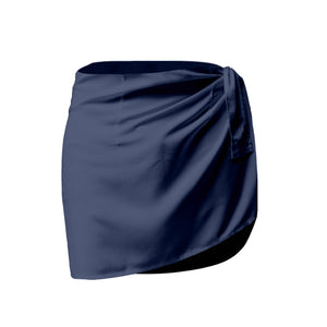 Navy Wrap Skirt - image