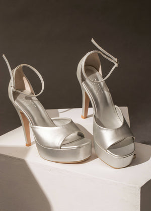 sylviaL platfomed peep toe heeled sandals - image