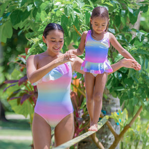 Rainbow Mermaid Mommy & Daughter Swimsuit - image