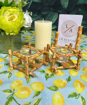 Natural Bamboo Duo Candle Holder - image