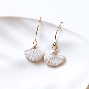 Shell Drop Hoop Earrings - image