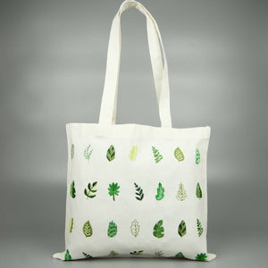 Leaves on Natural Canvas Small Tote - image