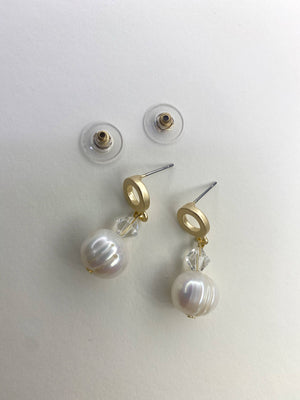 Fresh Water Pearl and Swarovski Earrings - image