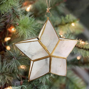 Capiz Star Christmas Tree Ornament (6pcs) - image
