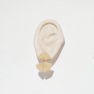 Ginko leaves handmade clay earrings - image