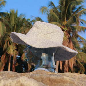 Inabel Wide Brim Bucket Hat Light Blue/White - image