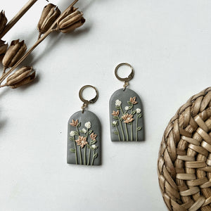 Marigold Flowers Polymer Clay Earrings - image