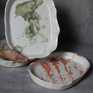 Handmade Stoneware Oblong Platter - image