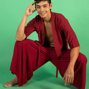 Basic Sarong Pants (Wine Red) - image