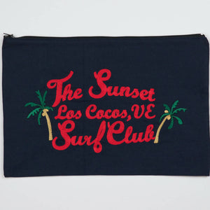 Sunset Surf Club on Navy Canvas Clutch - image