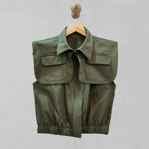 Hailey Utility Vest in Army Green - image