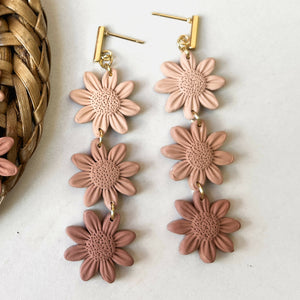 Gradient Daisy Polymer Clay Earrings - image