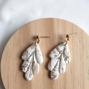 Blanc Marble Drop Clay Earrings - image