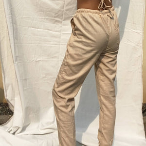 MIDDAY Tie-String Jogger Pants in Sand - image