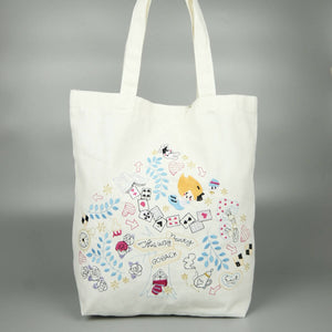 Alice in Wonderland on Natural Canvas Shoulder Tote - image