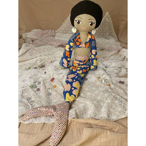 Disco Mermaid Handmade Hemp Doll - image