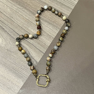Handknotted Crazy Agate Necklace - image